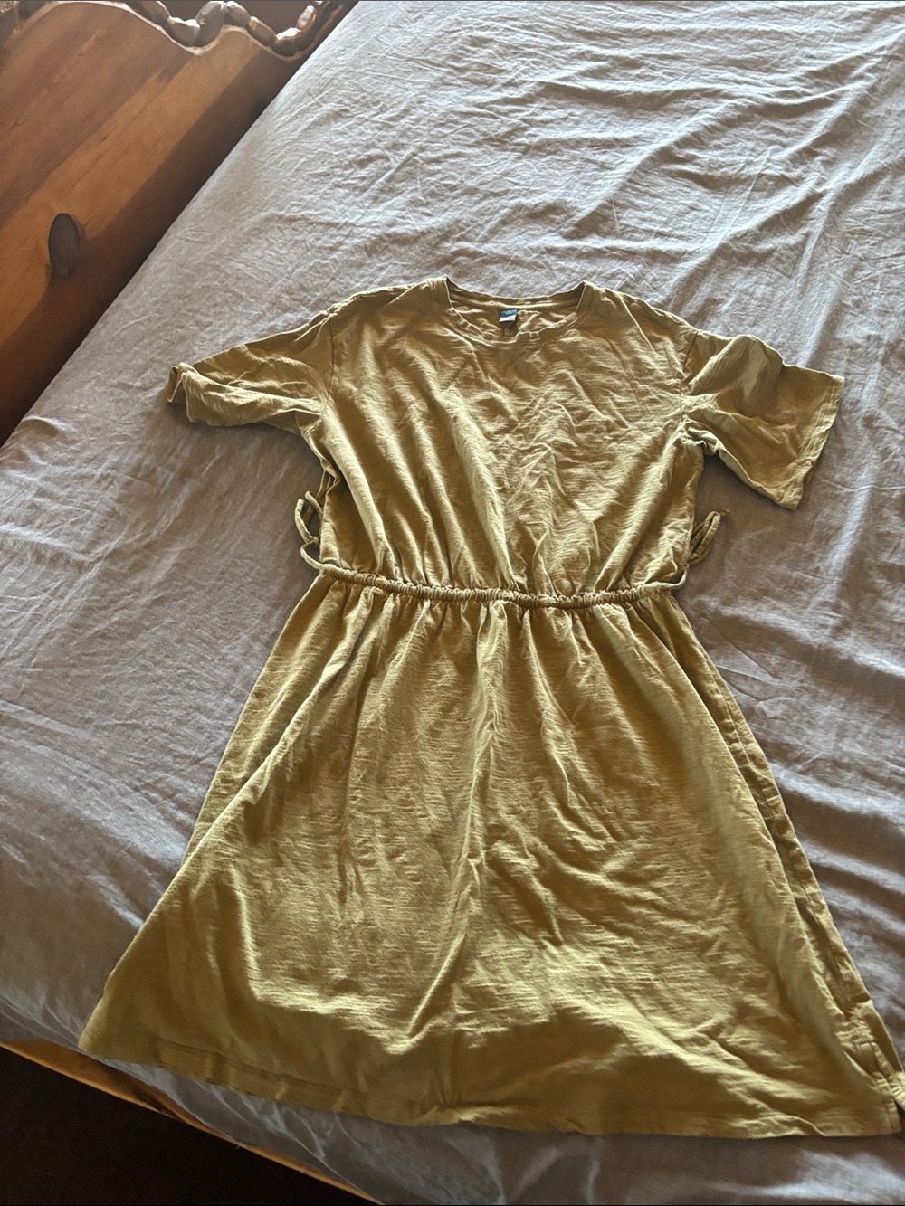 Old Navy Girls' Short-Sleeve A-Line Dress in Mustard Yellow